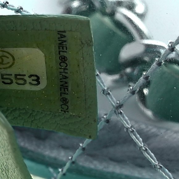 CHANEL Lambskin PVC Quilted Mini Coco Splash Flap Blue Green - Picture 4 of 6